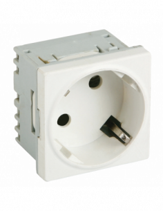 Priza modulara schuko cu impamantare, alb - DLX DLX-245-45. Comanda online pe RFPro.ro.