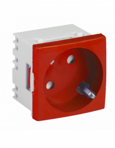 Priza modulara schuko cu impamantare, rosu - DLX DLX-245-46. Comanda online pe RFPro.ro.