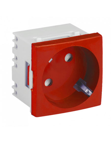 Priza modulara schuko cu impamantare, rosu - DLX DLX-245-46. Comanda online pe RFPro.ro.