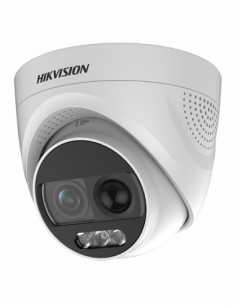 Camera ColorVU AnalogHD 2MP cu PIR si alarma incorporata, lentila 2.8mm, lumina alba 20 m - HIKVISION DS-2CE72DFT-PIRXOF28. Coma