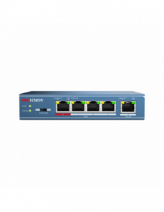 Switch 4 porturi PoE, 1 port uplink- HIKVISION DS-3E0105P-E-M. Comanda online pe RFPro.ro.