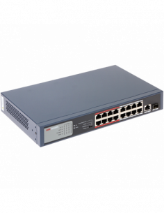 Switch 16 porturi PoE, 2 porturi uplink - HIKVISION DS-3E0318P-E-M. Comanda online pe RFPro.ro.