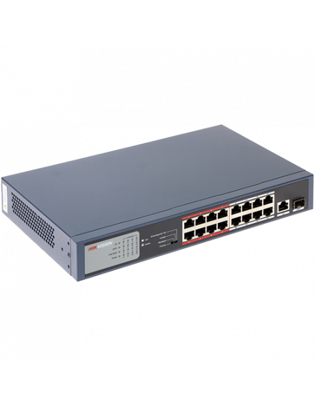 Switch 16 porturi PoE, 2 porturi uplink - HIKVISION DS-3E0318P-E-M. Comanda online pe RFPro.ro.
