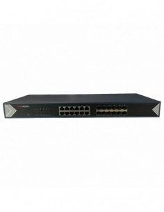 Switch 24 porturi gigabit, 12 porturi RJ45 + 12 porturi SFP - Hikvision DS-3E0524TF. Comanda online pe RFPro.ro.