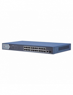 Switch 24 porturi PoE 1000Mbps, 1xRJ45 + 1xSFP Gigabit uplink - HIKVISION DS-3E0526P-E. Comanda online pe RFPro.ro.