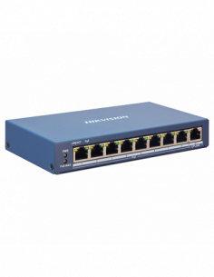 Switch 8 porturi PoE, 1 port uplink RJ45, SMART Management - HIKVISION DS-3E1309P-EI. Comanda online pe RFPro.ro.