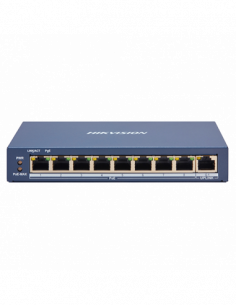 Switch 8 porturi PoE, 1 port uplink RJ45, SMART Management - HIKVISION DS-3E1309P-EI. Comanda online pe RFPro.ro. 2