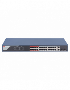 Switch 24 porturi PoE 100Mbps, 2 port uplink Gigabit, SMART Management - HIKVISION DS-3E1326P-EI. Comanda online pe RFPro.ro. 2