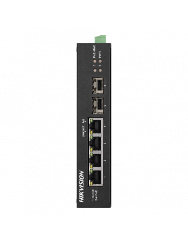 Switch 4 porturi Gigabit PoE, 2 porturi uplink SFP - HIKVISION DS-3T0506HP-E-HS. Comanda online pe RFPro.ro.