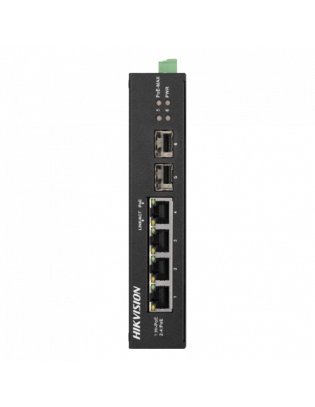 Switch 4 porturi Gigabit PoE, 2 porturi uplink SFP - HIKVISION DS-3T0506HP-E-HS. Comanda online pe RFPro.ro.