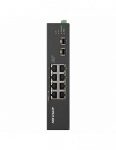 Switch 8 porturi Gigabit PoE, 2 porturi uplink SFP - HIKVISION DS-3T0510HP-E-HS. Comanda online pe RFPro.ro.