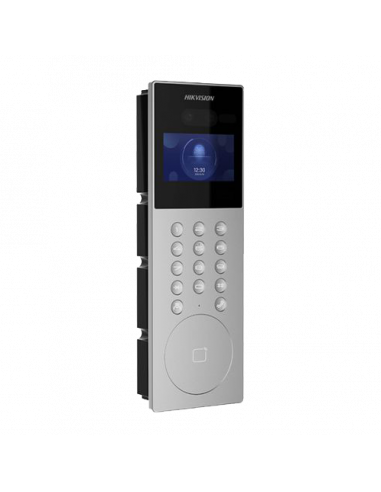 Panou exterior videointerfon TCP/IP pentru blocuri si spatii birouri, control acces integrat card si DETECTIE FACIALA  - HIKVISI