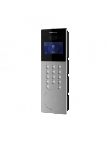 Panou exterior videointerfon TCP/IP pentru blocuri si spatii birouri, control acces integrat card si DETECTIE FACIALA  - HIKVISI