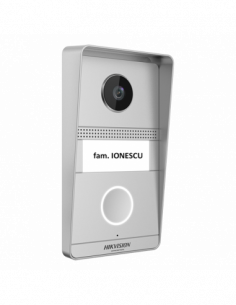 Kit videointerfon analogic 7inch, camera 2MP, conectare 2 fire - HIKVISION DS-KIS101-P(S). Comanda online pe RFPro.ro. 2