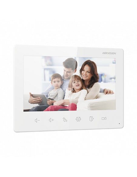 Kit videointerfon analogic 7inch, camera 2MP, conectare 2 fire - HIKVISION DS-KIS101-P(S). Comanda online pe RFPro.ro.