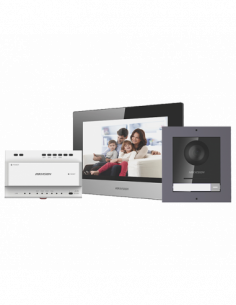 Kit videointerfon IP 7inch, conectare 2 fire - HIKVISION DS-KIS702. Comanda online pe RFPro.ro.