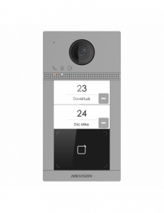 Panou exterior videointerfon TCP/IP pentru 2 familii, Wi-Fi 2.4GHz, control acces integrat - HIKVISION DS-KV8213-WME1. Comanda o 2