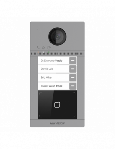 Panou exterior videointerfon TCP/IP pentru 4 familii, Wi-Fi 2.4GHz, control acces integrat - HIKVISION DS-KV8413-WME1. Comanda o 2