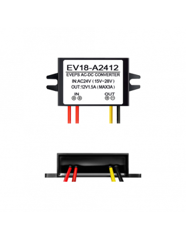 Convertor tensiune 14-28VAC la 12VDC, 1.5A EV18-A2412. Comanda online pe RFPro.ro.