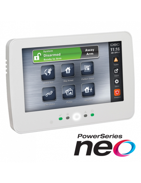 Tastatura touch screen color 7', 128 zone, SERIA NEO - DSC NEO-HS2TCHP. Comanda online pe RFPro.ro.