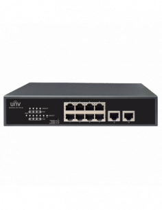 Switch 8 porturi PoE, 2 porturi uplink RJ45 - UNV NSW2010-10T-POE-IN. Comanda online pe RFPro.ro.