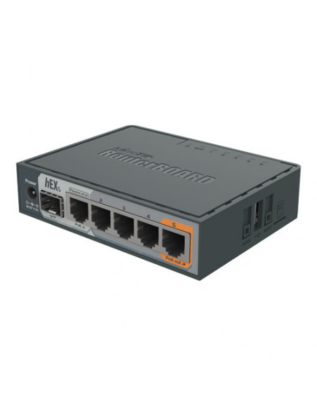 Router hEX S, 5 x Gigabit, 1 xSFP, RouterOS L4 - Mikrotik RB760iGS. Comanda online pe RFPro.ro.