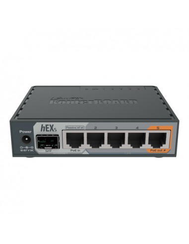 Router hEX S, 5 x Gigabit, 1 xSFP, RouterOS L4 - Mikrotik RB760iGS. Comanda online pe RFPro.ro.