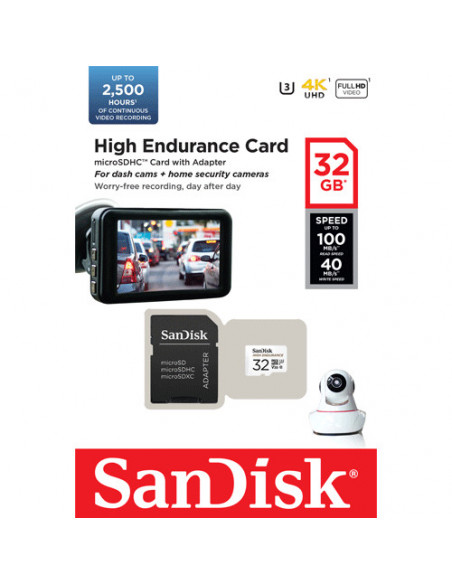 Card MicroSD 32GB, seria HIGH Endurance - SanDisk SDSQQNR-032G-GN6IA. Comanda online pe RFPro.ro.
