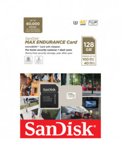 Card MicroSD 128GB, seria MAX Endurance - SanDisk SDSQQVR-128G-GN6IA. Comanda online pe RFPro.ro. 2