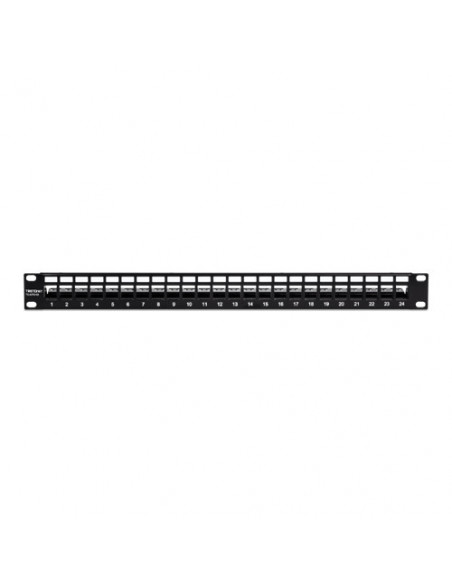 Patch Panel ecranat 24 porturi blank keystone 1U - TRENDnet TC-KP24S. Comanda online pe RFPro.ro.