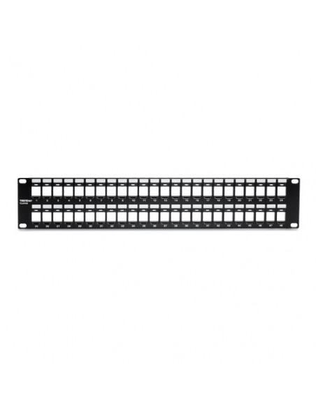 Patch Panel 48 porturi blank keystone 2U - TRENDnet TC-KP48. Comanda online pe RFPro.ro.