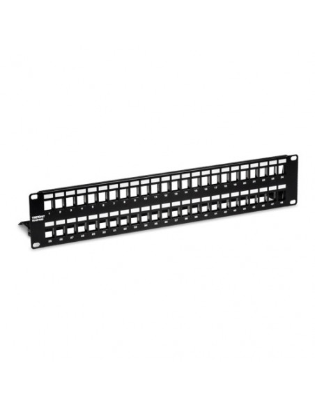 Patch Panel ecranat 48 porturi blank keystone 2U - TRENDnet TC-KP48S. Comanda online pe RFPro.ro.