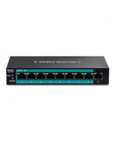 Switch 8 porturi Fast Ethernet Long Range 250m PoE+ 60W, 1 port Fast Ethernet - TRENDnet TE-FP091. Comanda online pe RFPro.ro. 2