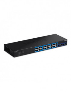 Switch Web Smart Managemet 24 porturi Gigabit, 4 porturi SFP+ 10G - TRENDnet TEG-30284. Comanda online pe RFPro.ro.