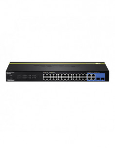 Switch Web Smart 24 porturi 10/100 Mbps, 4 x 2 porturi Gigabit RJ-45/SFP - TRENDnet TEG-424WS. Comanda online pe RFPro.ro. 2