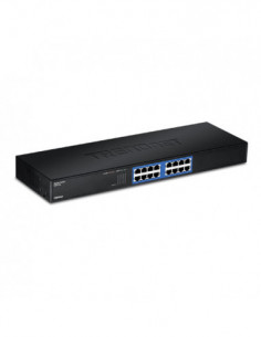 Switch GREENnet rack mount 16 porturi Gigabit - TRENDnet TEG-S16G. Comanda online pe RFPro.ro.