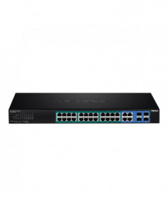 Switch 28 porturi Gigabit Web Smart, 24 x PoE+, 4 x Gigabit/SFP - TRENDnet TPE-2840WS. Comanda online pe RFPro.ro. 2