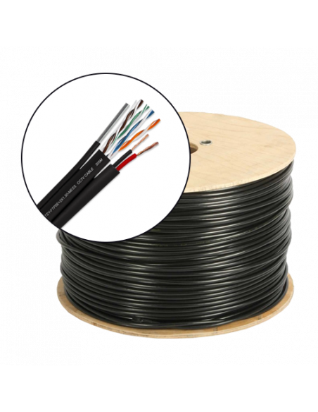 Cablu FTP autoportant cu alimentare 2x1.5, cat 5E, CUPRU 100%, 305m, negru TSY-FTP5E+2x1.50-MESS. Comanda online pe RFPro.ro.