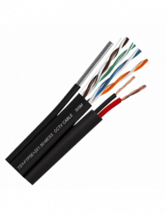 Cablu FTP autoportant cu alimentare 2x1.5, cat 5E, CUPRU 100%, 305m, negru TSY-FTP5E+2x1.50-MESS. Comanda online pe RFPro.ro. 2