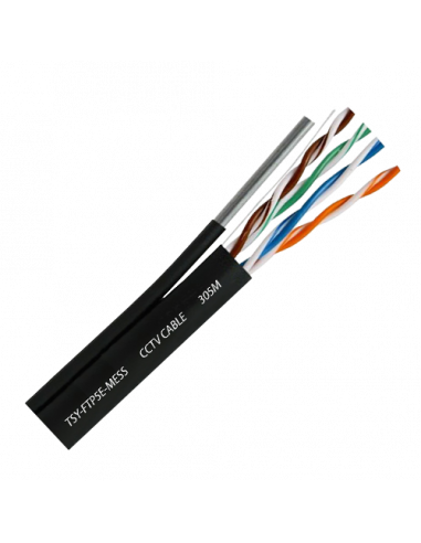 Cablu FTP autoportant, cat 5E, CUPRU 100%, 305m, negru TSY-FTP5E-MESS. Comanda online pe RFPro.ro.