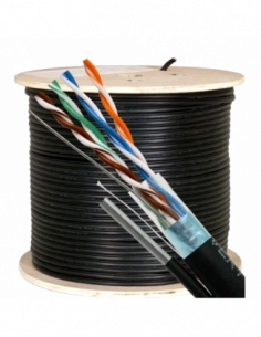 Cablu FTP autoportant, cat 5E, CUPRU 100%, 305m, negru TSY-FTP5E-MESS. Comanda online pe RFPro.ro. 2