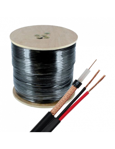Cablu coaxial RG59 + alimentare 2x0.75, 305m, negru TSY-RG59+2X0.75-B. Comanda online pe RFPro.ro.
