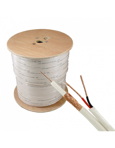 Cablu coaxial RG59 + alimentare 2x0.75, 305m, alb TSY-RG59+2X0.75-W. Comanda online pe RFPro.ro.