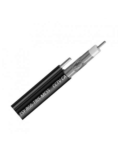 Cablu Coaxial RG6 TRISHIELD autoportant, 305m, negru TSY-RG6-TRIS-MESS. Comanda online pe RFPro.ro.