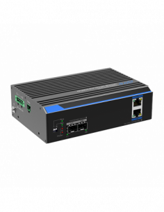 Switch industrial 2 porturi Gigabit HPoE, 2 porturi uplink SFP/RJ45 - UTEPO UTP7202GE-POE. Comanda online pe RFPro.ro.