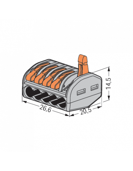 Conector derivatie tip WAGO 5 fire (10 buc.) W-415. Comanda online pe RFPro.ro.