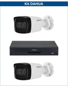 KIT DAHUA, DAH-A2IEXT2B80B, DVR + 2xCAMERA, 2MP, IR 80m