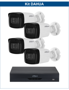 KIT DAHUA, DAH-A4IEXT2B80B, DVR + 4xCAMERA, 2MP, IR 80m