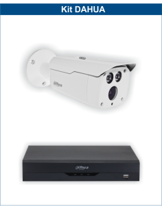 KIT DAHUA, DAH-A1IEXT2B80B, DVR + 1xCAMERA, 2MP, IR 80m