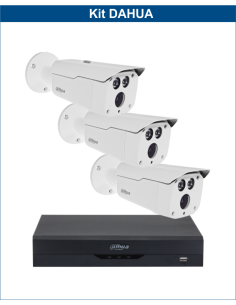 KIT DAHUA, DAH-A3IEXT2B80B, DVR + 3xCAMERA, 2MP, IR 80m